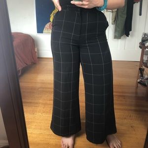 Flare checkered trousers